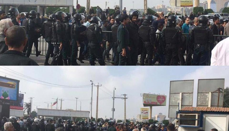 قوات إيرانية تحاصر متظاهرين