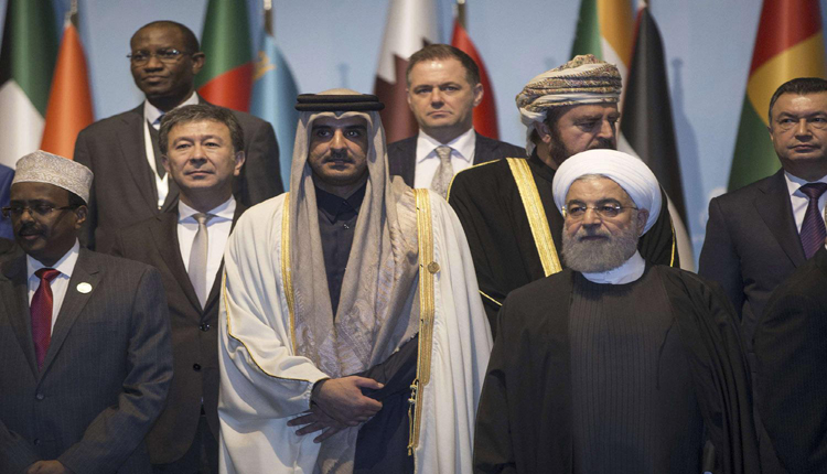 رئيس الإيراني مع أمير قطر