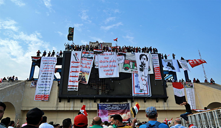 المتظاهرون العراقيون تحصنوا في المطعم التركي المهجور