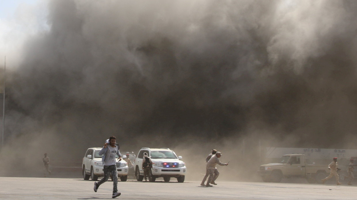 Yemen blames Iran, Houthis for Aden airport blast