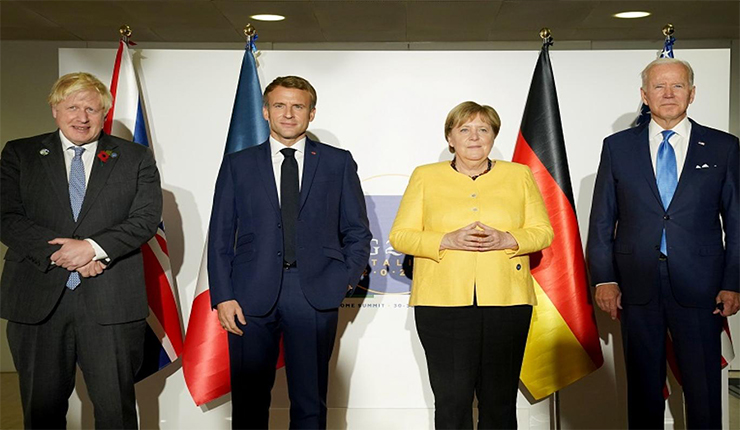 قادة الولايات المتحدة وألمانيا وفرنسا وبريطانيا 