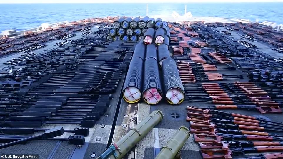 US Navy says it seizes weapons heading from Iran to Yemen