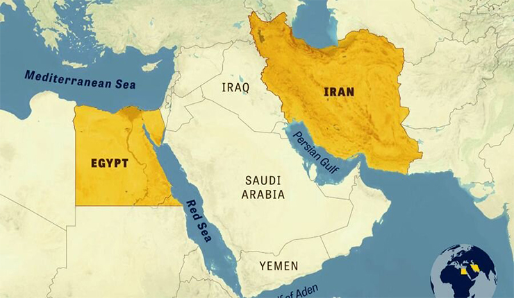 خريطة إيران ومصر