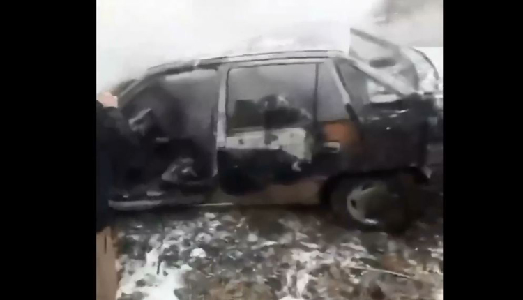 سيارة الضحية بعد أحتراقها 