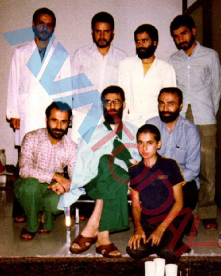 ایستاده از راست=  سید علی مقدم. احمد باقی. نشسته از راست = دکتر منافی.  خامنه‌ای.  دکتر میلانی نیا