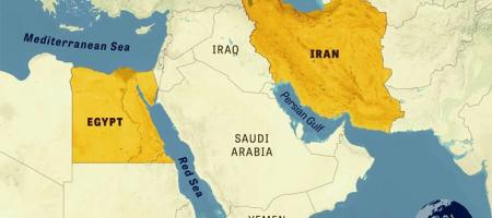 خريطة إيران ومصر