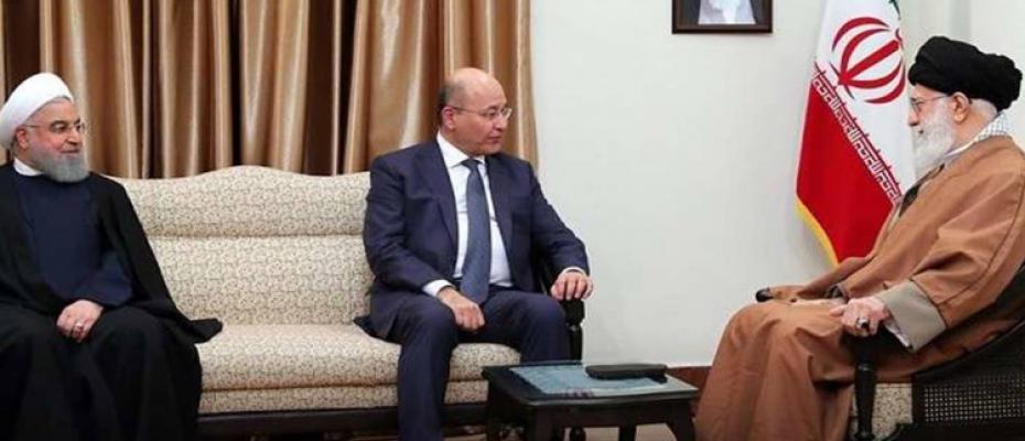 خامنئي مع برهم صالح و حسن روحاني