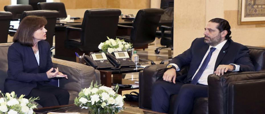 حريري مع سفيرة الأمريكية
