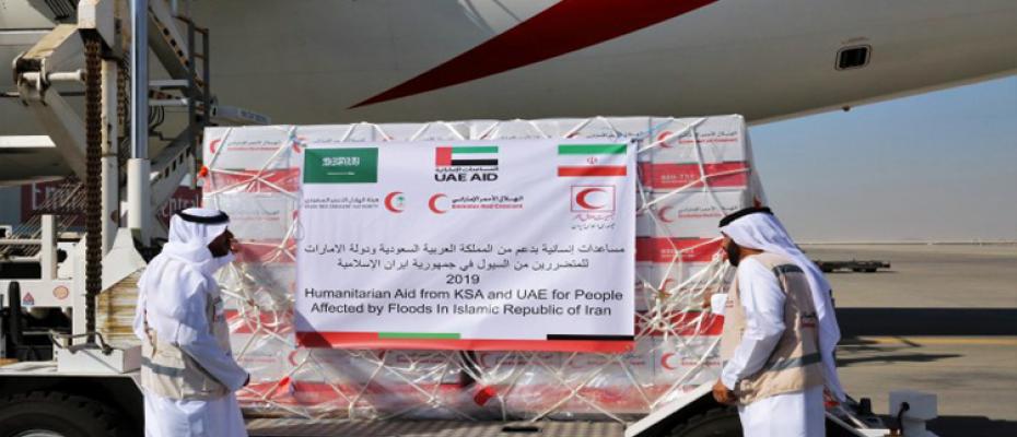 المساعدات الإماراتية - السعودية لمنكوبي إيران