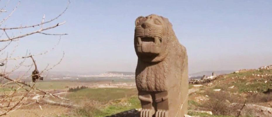 Türk çeteleri, Afrin’in sembolü 3 bin yıllık tarihi aslan heykelini çaldı