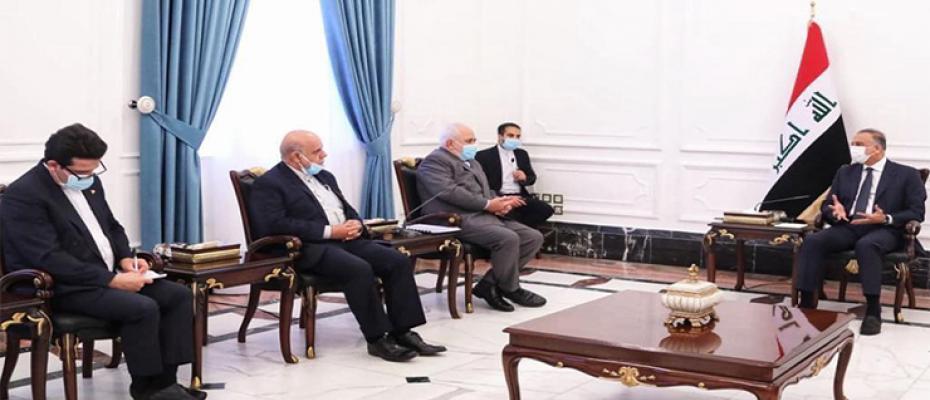 ظريف مع رئيس الوزراء العراقي مصطفى الكاظمي