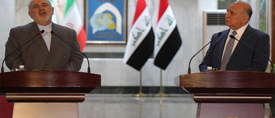 فؤاد حوسين، وزير الخارجية العراقي مع نظيره الإيراني جواد ظريف