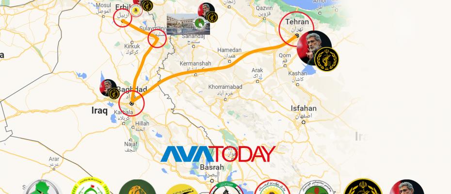 قائانى و چەند گەورە بەرپرسى سوپاى قودس و پاسداران بە سێ سیناریۆ گەیشتنە بەغدا و سلێمانى و هەولێر