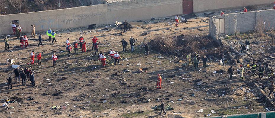 موقع سقوط الطائرة الأوكرانية