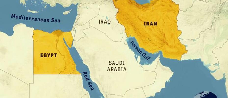 خريطة إيران ومصر