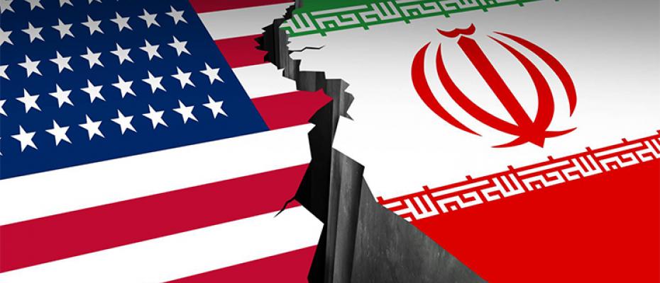 علم الايراني والاميركي